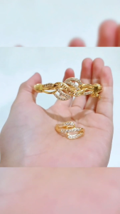 SET GELANG DAN CINCIN PERHIASAN WANITA FASHION/ANTI ALERGI