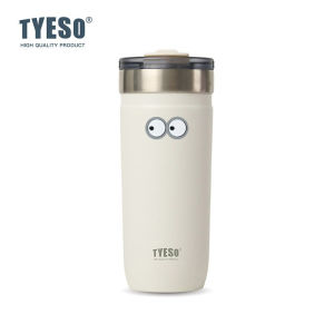 TYESO | Tyeso 710ml Cute Sticker Matte Insulated Water Bottle Stainless Steel Portable Tumbler with Straw Leakproof Car Mug for Daily