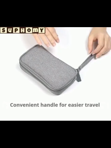Double Layer Cable Organizer USB Charger Earphone Electronics Wire PowerBank Gadget Storage Bag Case Pouch 数码收纳包