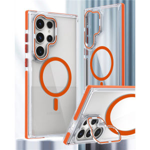 เคสโทรศัพท์มือถือ Acrylic Ultra Hard Gel plus Soft Gel ป้องกันการตกหล่น ดูดซับแม่เหล็ก ชาร์จแบบถอดได้ ป้องกันเลนส์เต็มจอ S25 S24 S23 S22