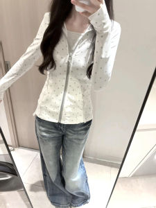 XIANGBAIWEI | Korean Style Polka Dot Stand Collar Sunscreen Jacket Summer Lightweight Waist-Fitting