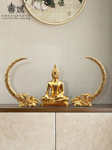 Thai Buddha Ivory Resin Combination Ornaments Handmade Craft Home Decor Accessories Desktop Figurines Southeast Asia Style