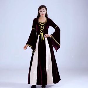 Medieval Punk Dress Cosplay Greek Goddess Halloween Costumes Women Palace Carnival Party Wear Disguise Princess Female Victorian Robe stage outfit