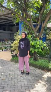 Setelan Wanita Kekinian Happen One Set Bahan Kaos Katun Combed Aplikasi Sablon Premium Tebal Atasan Blouse Dan Celana Cargo Remaja Terbaru Jumbo M L XL XXL 3XL DAPAT DIBELI TERPISAH