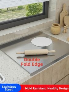 JINDONG | 304 Stainless Steel Antibacterial and Mold-Resistant Cutting Board for Kitchen and Dough Kneading