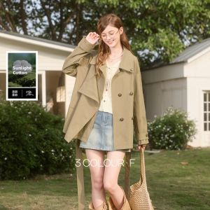3COLOUR·S | Spring Autumn Turn-down Collar Loose Casual Womens Trench Coat