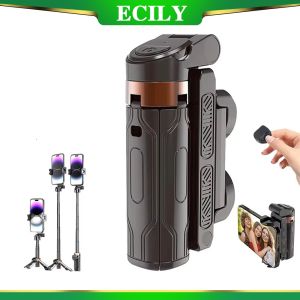 ECILY มากๆไม้เซลฟี่ช่วยถ่ายภาพที่ยึดโทรศัพท์แบบพกพาใช้งานได้หลากหลายรีโมทบลูทูธสำหรับถ่ายทอดสด