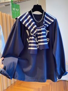 plus Size Long Sleeve T-Shirt Womens Loose Fit Two-Piece Set Letter Print Casual Spring Autumn Wear for plus Size Girls