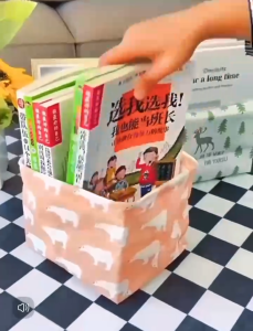 ZH254 Mini Desktop Organizer Small Items Storage Basket Cotton Linen Quality Desktop Box