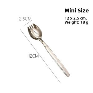 316 Stainless Steel Spork One Piece Two in One Salad Spoon Fork Childrens Spoon Fork Integrated Dinner Fork Noodle Fork