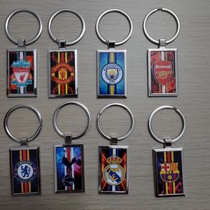 Football Metal Keychain (Suitable as Gift) Liverpool Manchester United Manchester City Chelsea Arsenal Real Barcelona Tottenham