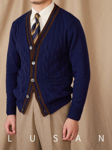 Áo Len Cardigan Dệt Kim Ấm Áp Thời Trang Thu Đông Cho Nam Cổ Chữ V Tay Dài Thường Ngày Bằng Vải Polyester Pha Trộn