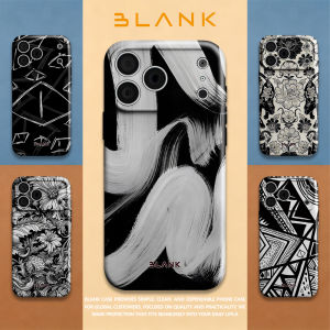 BILIBILI | Black White Brush For iPhone 17 16 15 14 13 12 Pro Max Slim Shockproof Cover for iPhone Air Case Blank