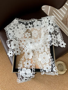 WEIAI | Summer Lace Hollow Out Knitted Scarf Lightweight Shawl For Women Ethnic Style Multi-Functional Polyester Fiber Neck Warmer