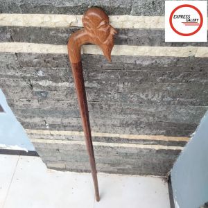 tongkat jalan kayu kelor emas ukir pak jenggot C26