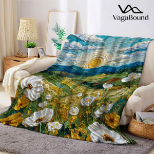 Van Gogh Hoa Chăn Flannel Ấm Áp Mềm Mại Phong Cách Hiện Đại Polyester Ghế Trang Trí Tất Cả Các Mùa Quà Tặng Halloween Giáng Sinh Trang Trí