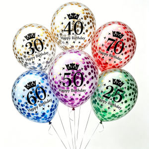 Happy Birthday Number 30/40/50/60/70 Balloons for Birthday Party Decorations Women Men Gold/Black/Red/Pink/Red/Blue/Multicolored