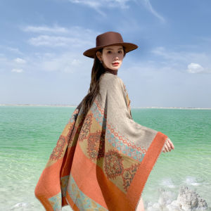 ผ้าคลุมไหล่สไตล์ชาติพันธุ์สำหรับผู้หญิง ฤดูร้อน 2025 ใหม่ ผ้าคลุมไหล่แบบคลุมไหล่ ชุดเดินทางไปท่องเที่ยวในจีนตะวันตกเฉียงเหนือ