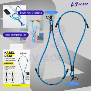 NANVAN NVN-KD68 KABEL CHARGER SUPER FAST CHARGING FOR TYPE C / IPHONE BISA JADI TALI GANTUNGAN HP PREMIUM