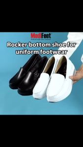 MEDIFEET MS122 Health Shoes - Nurse Wedges Arch Medical Shoes for Joint and Heel Pain Relief - Suitable for Formal Wear - White or Black