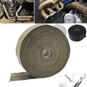 Cuộn Bọc Nhiệt 10M Rộng 2.5CM Vải Bông Cách Nhiệt Vải Chuối Dùng Cho Ống Xả Xe Máy Băng Bảo Vệ Nhiệt Sợi Thủy Tinh
