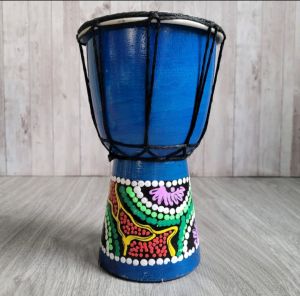 Gendang mainan anak kendang jimbe ukuran 15 cm mainan anak motif painting mainan anak edukasi hiasan souvenir termurah