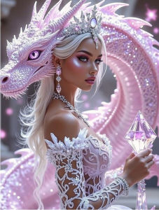 500/1000/1200/2000PCS Jigsaw Puzzle Pink Beauty And Dragon Fantasy Scene For Adults Family Creative Stress Relief Birthday Gift