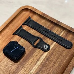 สายหนังสําหรับ Apple Watch Band 44 มม.49 มม.45 มม.46 มม.42 มม.40 มม.41 มม.สร้อยข้อมือกีฬา correa IWatch Series Ultra 10-9-8-7-6-5-SE