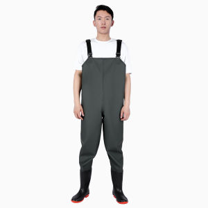 Wader Half-Length Wading Pants Mens Fishing Wader Waterproof Pants Workwear Trousers Fishing Pants Coverall Suit for Seaman Non-slip Rain Boot PVC Breathable Rubber