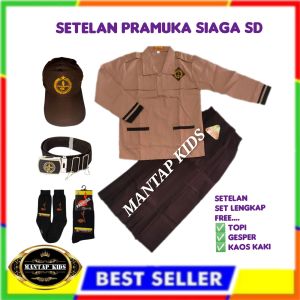 Seragam sekolah SD setelan pramuka siaga perempuan set lengkap kelas 1-6 SD