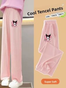 Kuromi Girls Ice Silk Pants Thin Summer Mosquito Proof Quick Dry Long Trousers for Junior High School Students And Teenage Girls