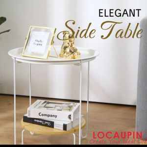 Two Layer Minimalist Side Table For Living Room Bedroom Balcony Multifunctional Round Coffee Table Simple Decor Table