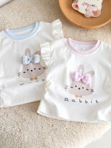 Cute Cartoon Summer Small Sleeve Rabbit Print Top