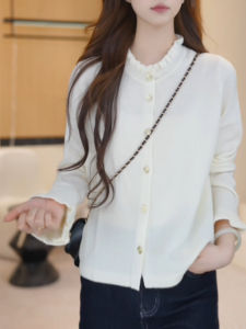QINGNAER | Versatile Slimming Simple Elegant School Style Cardigan