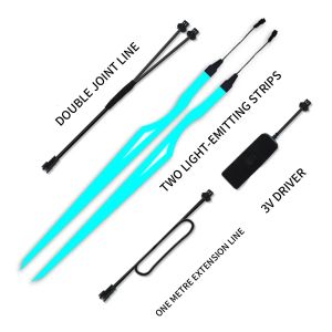 Motorcycle Helmet Light Rechargeable Helmet Light Safety Night Warning Signal LED Motorcycle Helmet Sticker Light Stripe