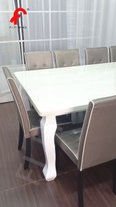 Cleto Solid Rubberwood Leg Marble Dining Set/ Marble Dining Table/ Meja Makan 6 Kerusi/ Meja Makan Marble