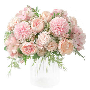 SMR | 1PC Artificial Flowers Cheap Silk Hydrangea Christmas Decorations for Home Garden Party Wedding Bridal Accessories Fake Peony