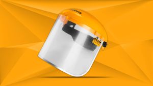 INGCO กระบังป้องกันหน้า Face Shield รุ่น HFSPC32 | INGCO หมวกกันสะเก็ด / หน้ากากกันสะเก็ด ( แบบตาข่าย ) ขนาด 39x20cm. รุ่น HFSPC21