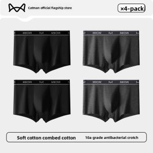 miiow | Mens Pure Cotton Antibacterial Boxer Shorts Breathable Mid Waist Design Comfortable Loose Fit Large Size Underwear