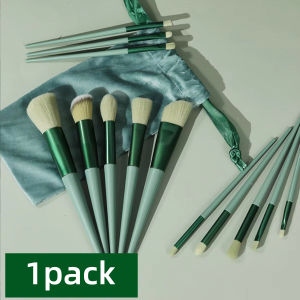 13PCS Green/Pink Makeup Brush Set With Soft Bristles For Easy Carrying Suitable For Beginners And Professional Makeup Artists