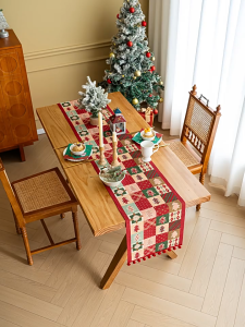 Linen Christma Table Runner 2/10 Seater DesignTable Mat for Wedding/Party/Holiday Festival Holiday