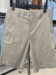 Quần Short Nam Mùa Hè Thoáng Khí Thoải Mái Năm Mảnh Vải Lanh Cotton Pha Trộn in Họa Tiết Túi Quần Ống Đứng