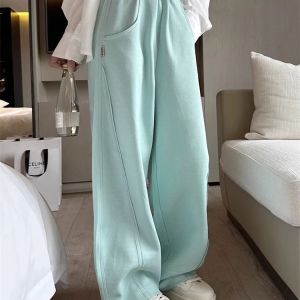 plus Size 300 Pounds Korean Style Labelled Banana Pants Loose Drapey Mens Casual Autumn Winter Wide Leg Sports Leisure Trousers