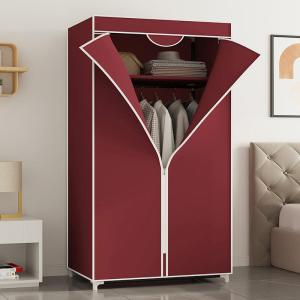 Economical Thickened Sturdy Simple Modern Single Person Fabric Wardrobe Metal Tube Construction for Home Leisure Furniture