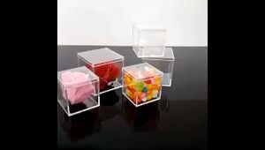 5Pcs Transparent Jewelry Beads Organizer Case / Mini Acrylic Square Candy Storage Boxes