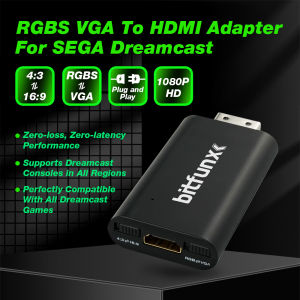 Bitfunx RGBS VGA To HDMI-Compatible Adapter: DC to HDTV Converter For All SEGA Dreamcast Consoles