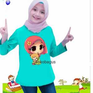 KAOS LENGAN PANJANG ANAK USIA 1-12 TAHUN HIJAB BUNGA DTF PRINTING