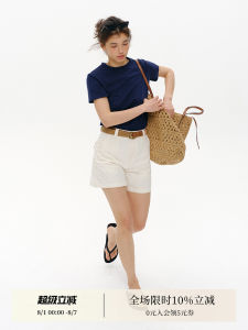 Classic Retro Simple Denim Shorts Womens High Waist Loose Bermuda Pants Summer New Style Cotton Material Straight Leg Type