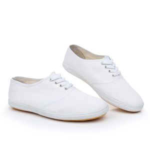 Dabowen Martial Arts Canvas Shoes Student Physical Examination Track and Field Running Shoes Domestic Casual Shoes Morning Exercise Men and Women White Shoes