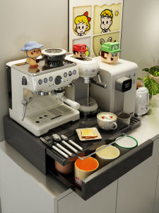 Dustproof Cup Storage Rack Pull-out Style Coffee Corner Organization Metal Material Korean Version Home Cleaning Tool